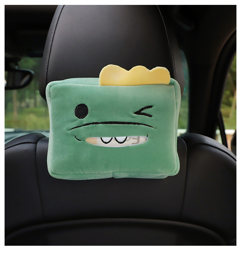 Cartoon Car Tissue Box Multifunctional Car Tissue Box Car Seat Back Sun Visor Armrest Box Tissue Box Cover