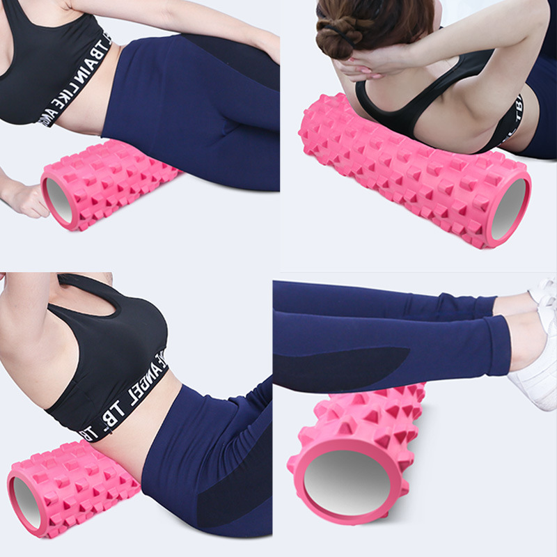 Rodillo de eje de espuma de yoga columna de yoga palo de dientes de lobo rodillo de relajación muscular que forma masajeador de pantorrilla Suministros de Fitness