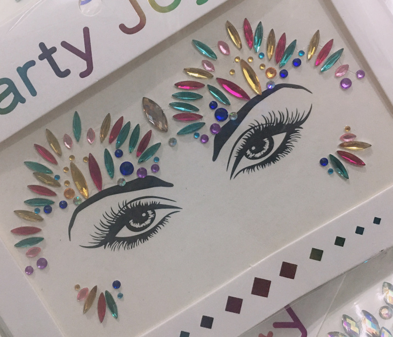 1 Piece Quantity Carnival Occasion Halloween Makeup Eyebrow Center Ins Style Face Drill Stickers Tattoo Stickers
