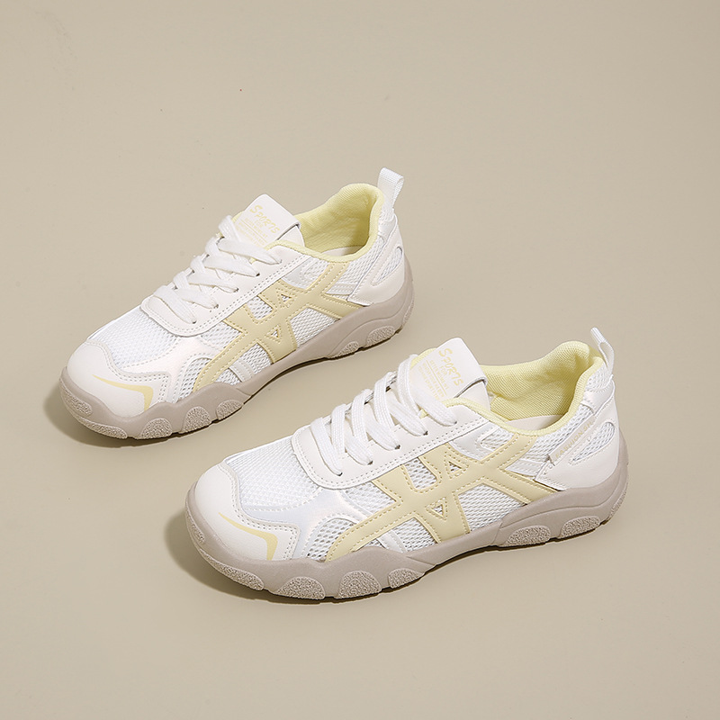 2025 새로운 여름 대형 여성 신발 통기성 메쉬 캐주얼 아빠 신발 플러스 지방 패션 대형 싱글 신발 스포츠 신발