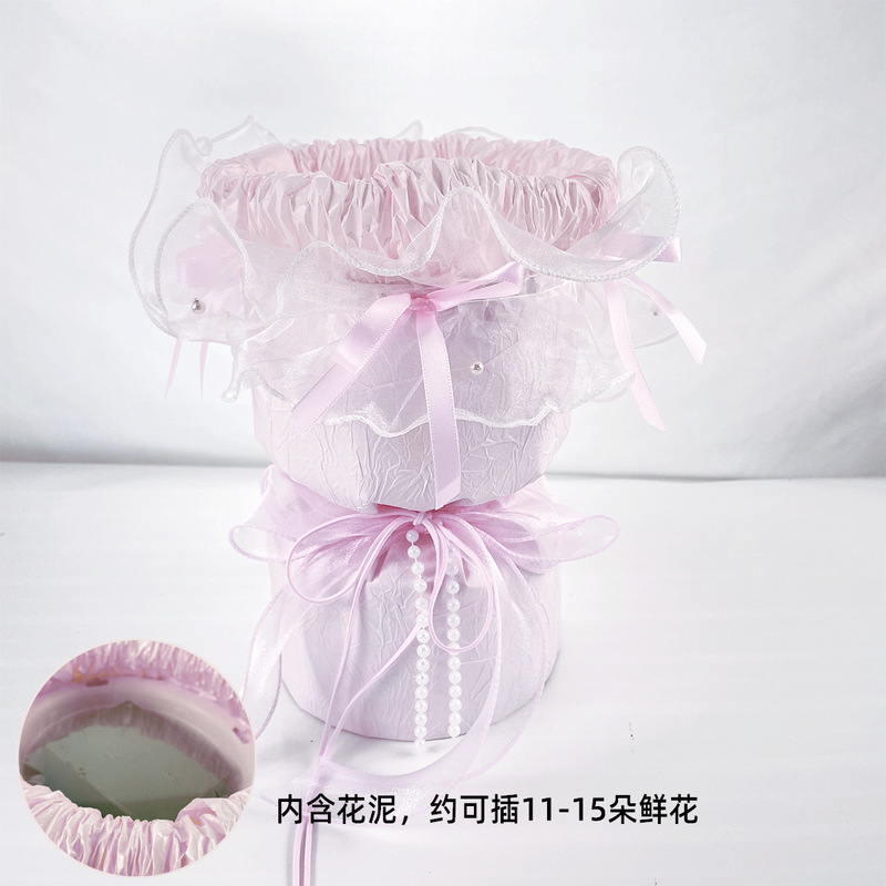 七夕情人节公主风花束成品花壳免包DIY插花材料零食水果鲜花包装|undefined