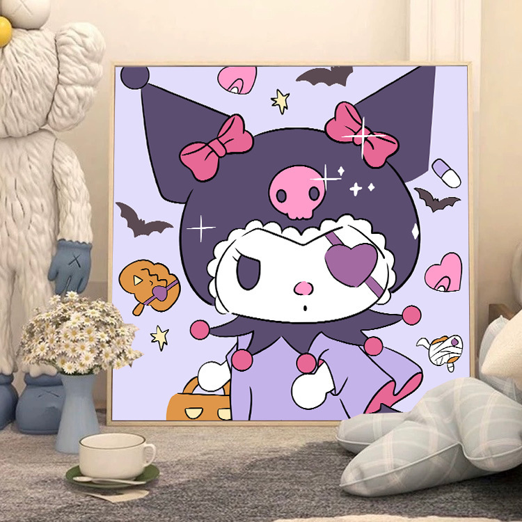 サンリオデジタル油絵 diy 手描きカラーリングクロミメロディー漫画かわいい装飾画メーカー卸売|undefined