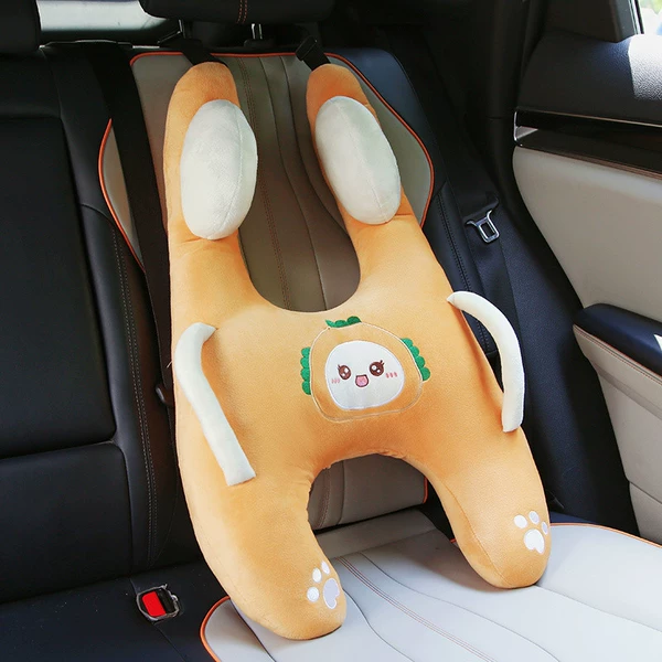 New H-shaped car pillow with handle-yellow toast model