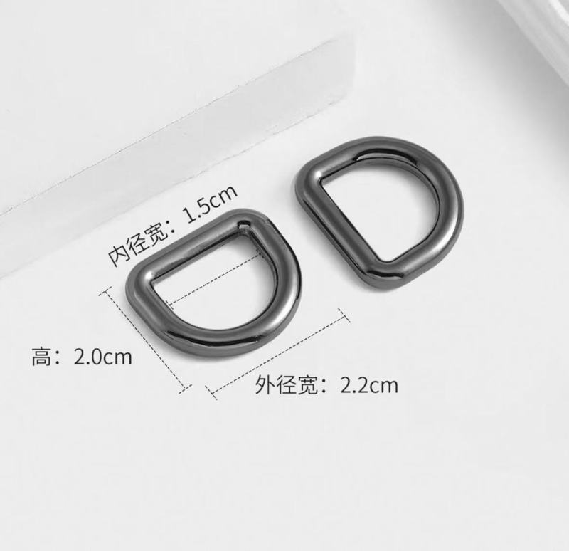 批发箱包D扣手袋五金配件锌合金d字扣5分6分一寸圆线金属D型半圆|undefined