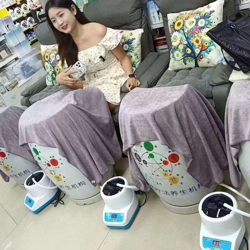 陶瓷足翁负离子足翁美容院汗蒸艾灸缸家用陶瓷泡脚桶足疗缸熏蒸桶|undefined