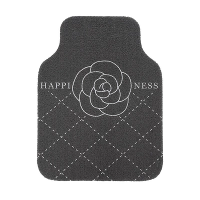 Camellia car foot mat simple stain-resistant car floor mat single piece non-slip wire ring universal car foot mat (Universal Foot Pad) - camellia-rhombus-mat-front-row