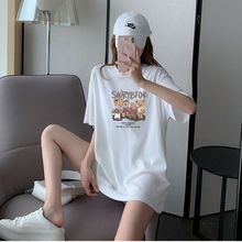 100%纯棉孕妇薄款夏装上衣中长款韩版宽松大码简约时尚短袖t恤女