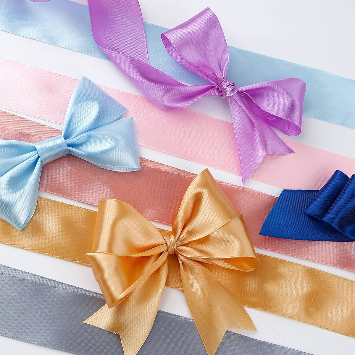 Cinta de poliéster de un solo lado en color sólido para embalaje de flores, cinta para bricolaje, lazos para cajas de regalo, accesorios para lazos, cinta al por mayor.