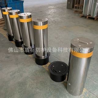 广州技校幼儿园校门口定做加厚不锈钢可移动防撞隔离柱拆卸止车墩