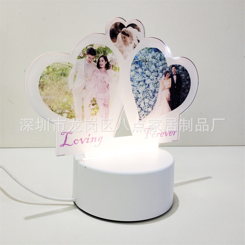 2022 thermal transfer acrylic photo plate consumables production hot stamping crafts blank transparent acrylic night light