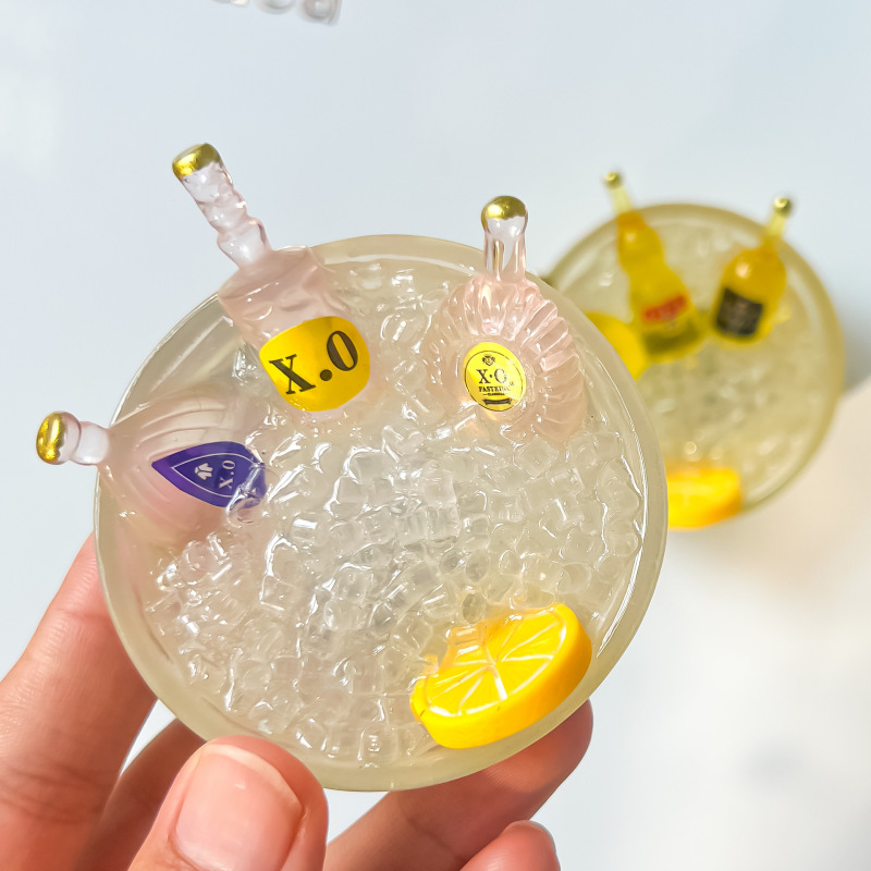 冰箱贴立体创意磁性贴仿真个性食物冰镇酒瓶留言贴吸铁石摆件配件|undefined
