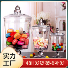透明玻璃糖罐大款欧式创意储物罐套装婚庆装饰甜品手工玻璃储藏罐