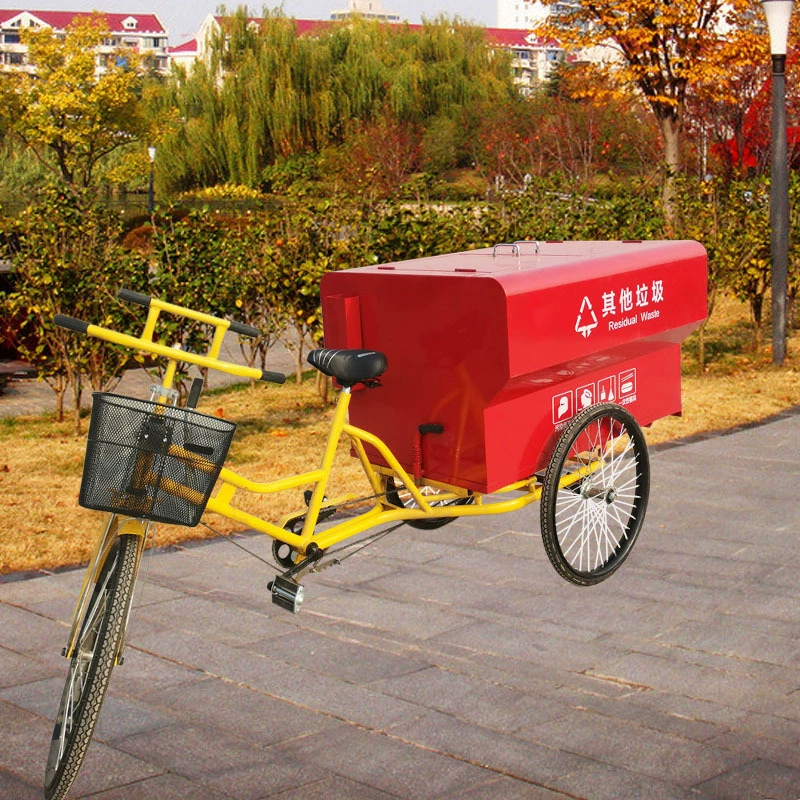 Three-wheeled bike, garbage can stainless steel, (Physicals)