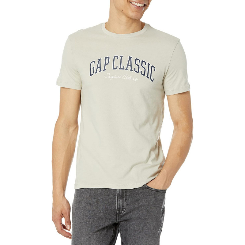 Cross-Border Short-Sleeved Men's T-Shirt Pure Cotton Gap Men's Vintage Logo Short Sleeve Tee T-S Cross-Border Short-Sleeved Men's T-Shirt Pure Cotton Gap Men's Vintage Logo Short Sleeve Tee T-S