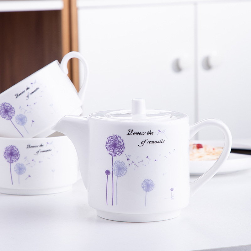 Traje de tetera de flor de cerámica nórdica té de la tarde resistente al calor té de la flor de la fruta tetera flor juego de té con filtro neto