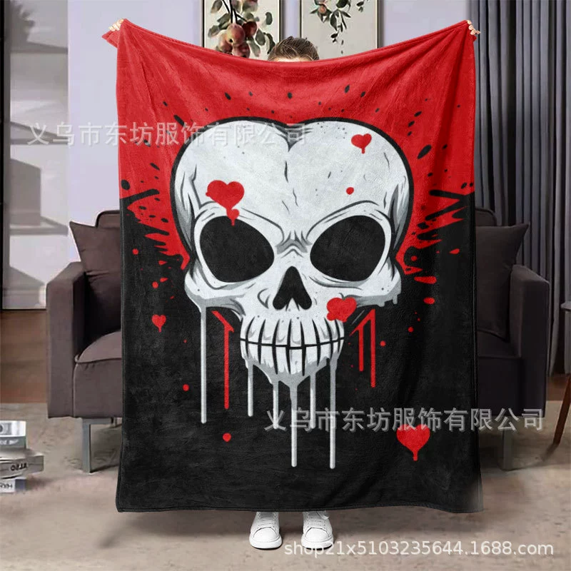 Творческий любовный череп теплый и удобный фланелевый одеяло ленивый должен быть дома