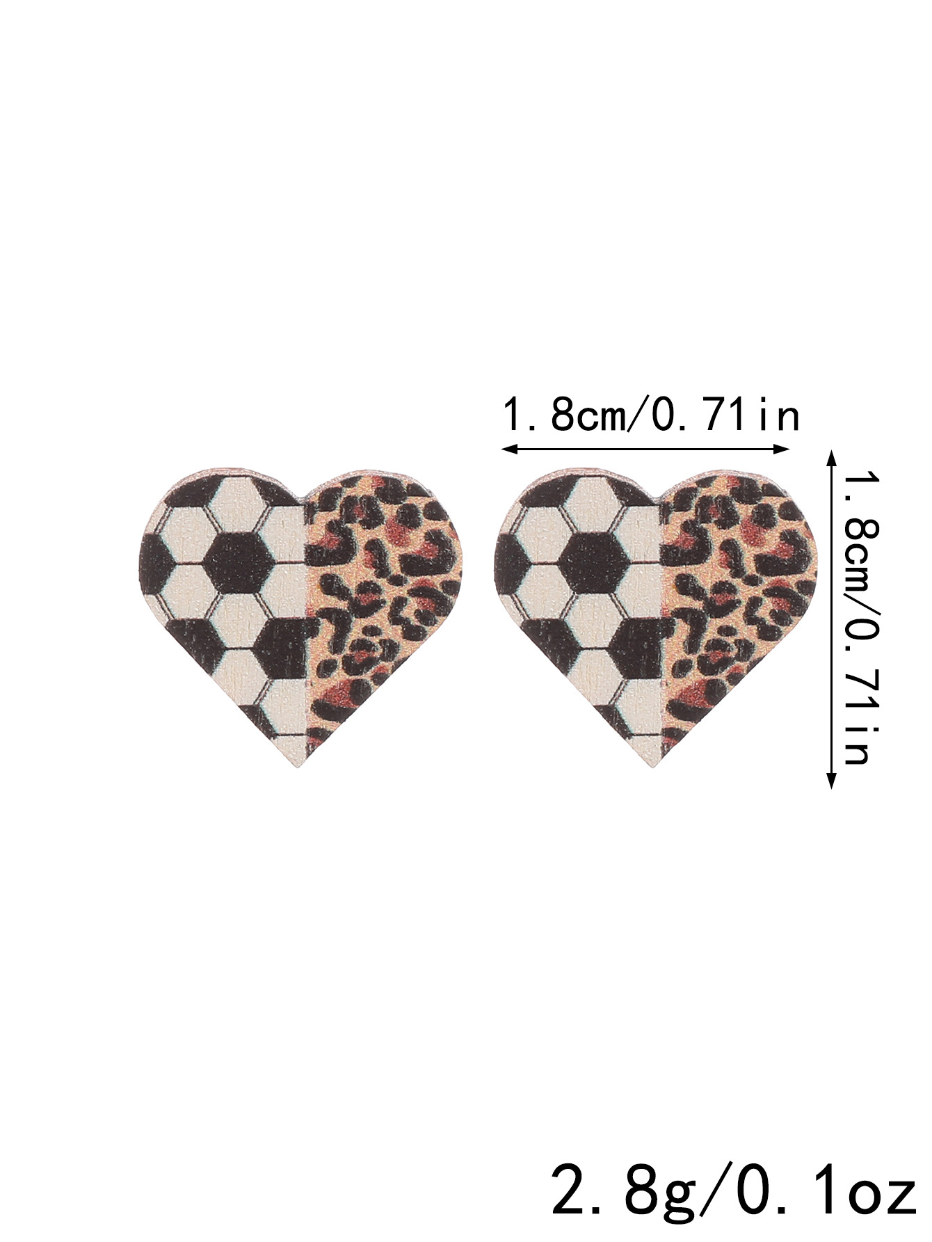 Heart Shape Pattern 1 Pair Retro Simple Style Heart Shape Wood Ear Studs