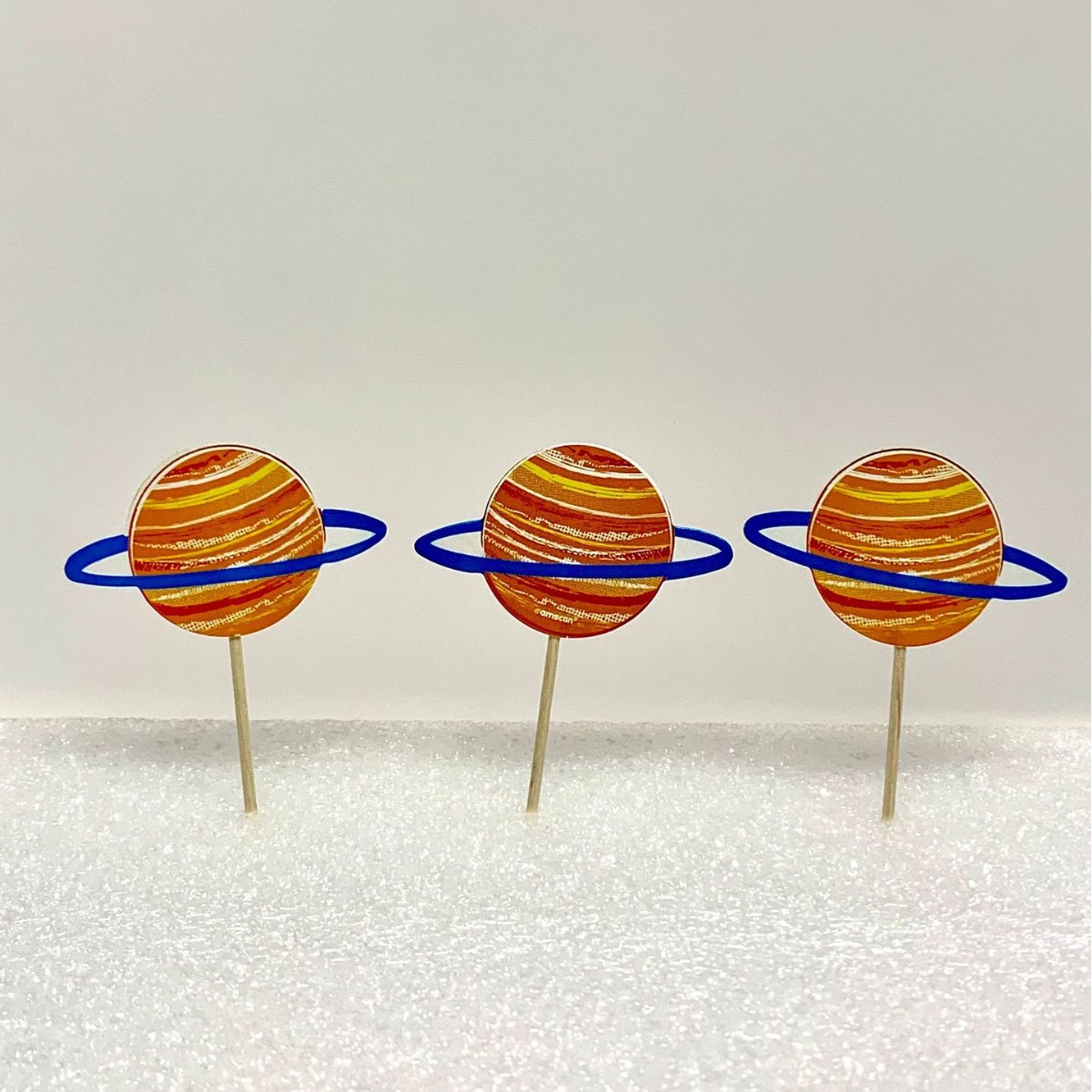 Tarjeta de palillo de dientes de papel grueso de doble cara-insertando Tarjeta de pastel de cumpleaños Decoración de Pastel de papel-insertando plug-in 24 piezas