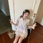 外穿蕾丝碎花娃娃领家居服