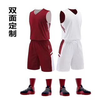 双面美式篮球服套装运动球衣男女儿童队服训练服学生速干吸汗网孔