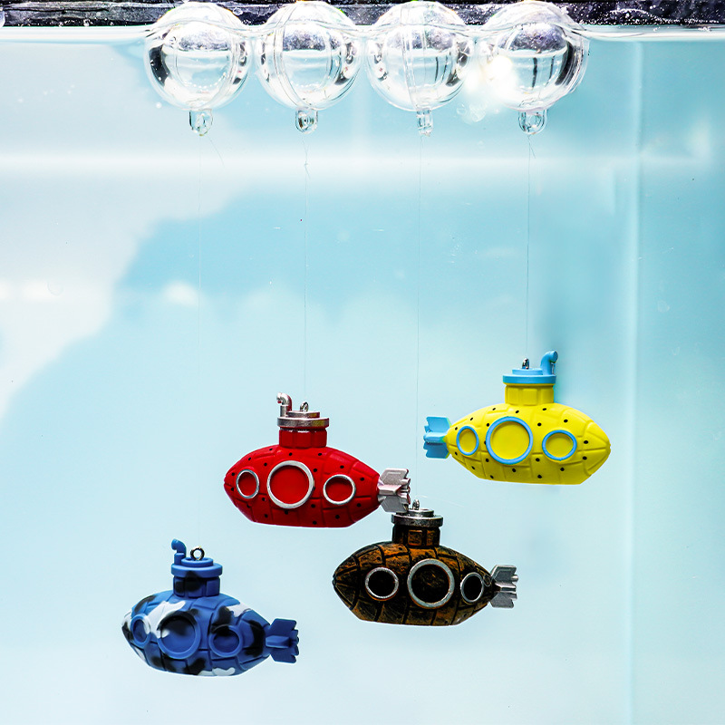 Buzo Blue Fatty Floating Mini Submarine Visualización de peceras Mundo submarino Decoración de peceras