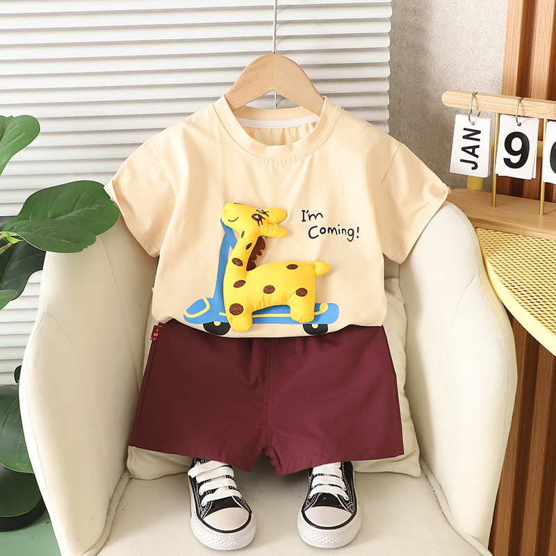 子供半袖セット夏男の子服女の子tシャツ赤ちゃん夏服服2025新しい子供服ファッション|undefined