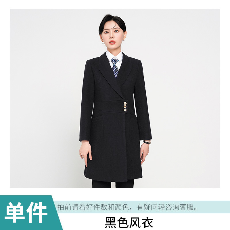 여성용 블랙 코트 싱글 피스
