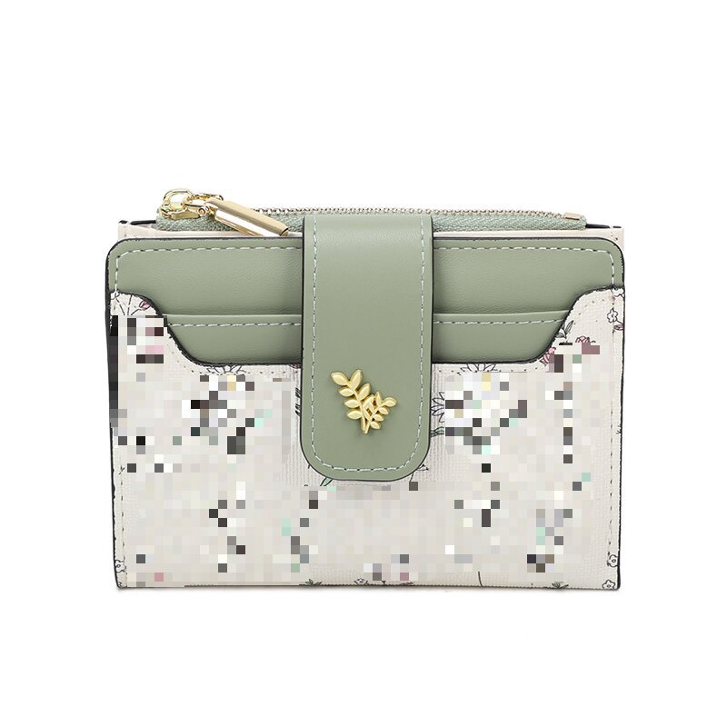 2025 primavera transfronteriza floral señoras corto, fresco, delgado, monedero de varias tarjetas