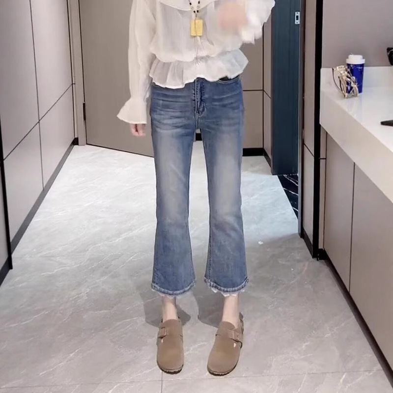2025 Summer New Stretch Jeans Plus Size Petite Cropped Flared Pants Thin Slim Stylish Bell-Bottom Pants 2025 Summer New Stretch Jeans Plus Size Petite Cropped Flared Pants Thin Slim Stylish Bell-Bottom Pants