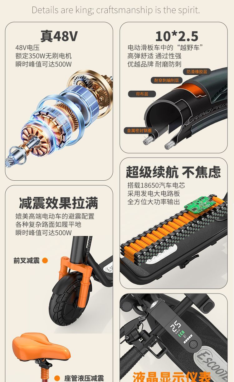 Electric Scooter Lithium Battery Foldable Adult Small Two-Wheeled Commuting Mini Portable Electric Scooter
