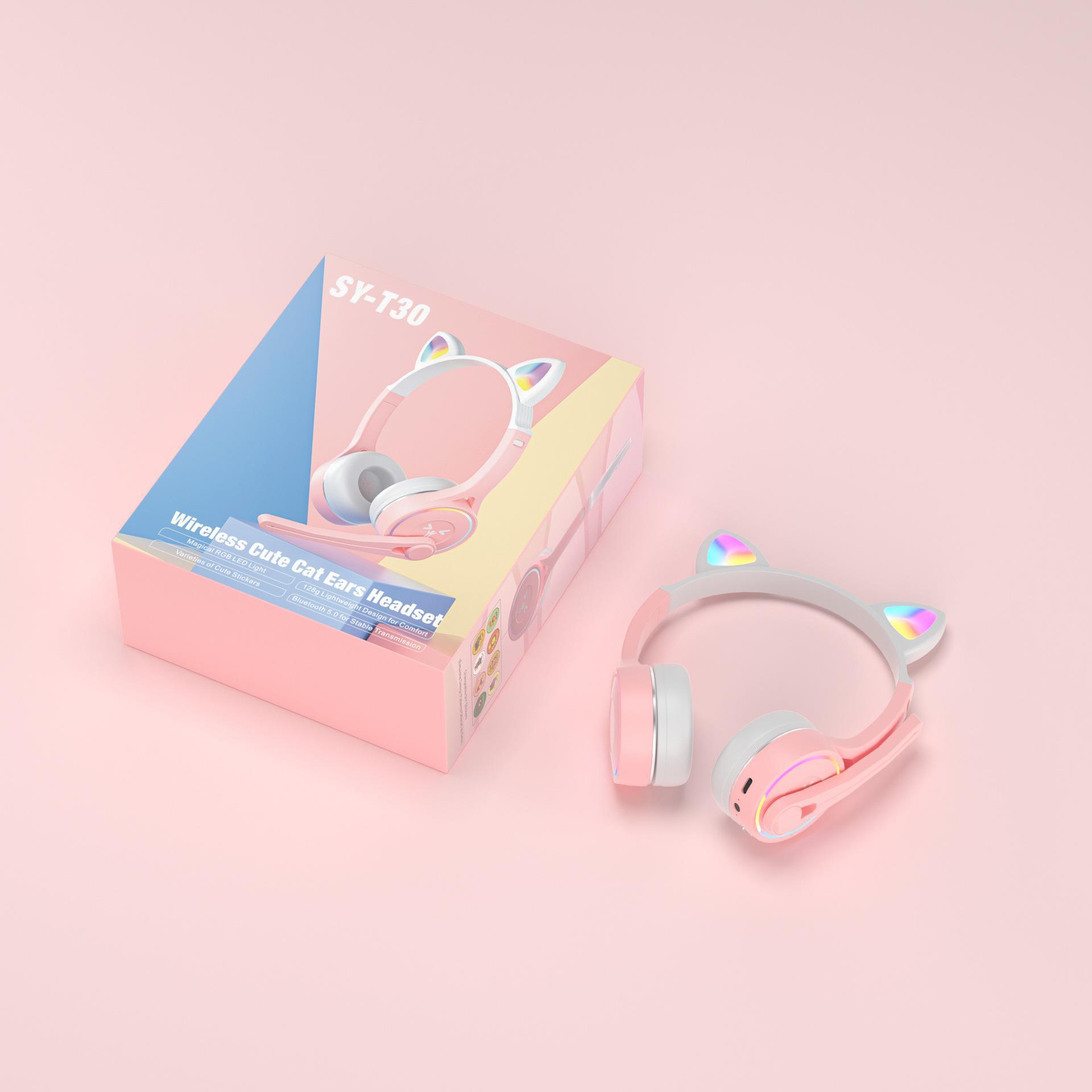 Auriculares Bluetooth oreja de gato auriculares para niños clase en línea teléfono móvil karaoke auriculares inalámbricos al por mayor auriculares calientes transfronterizos