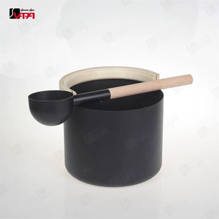 厂家直销 新款出口型 桑拿配件桑拿附件 桑拿5L铝桶 浇水桶 铝勺