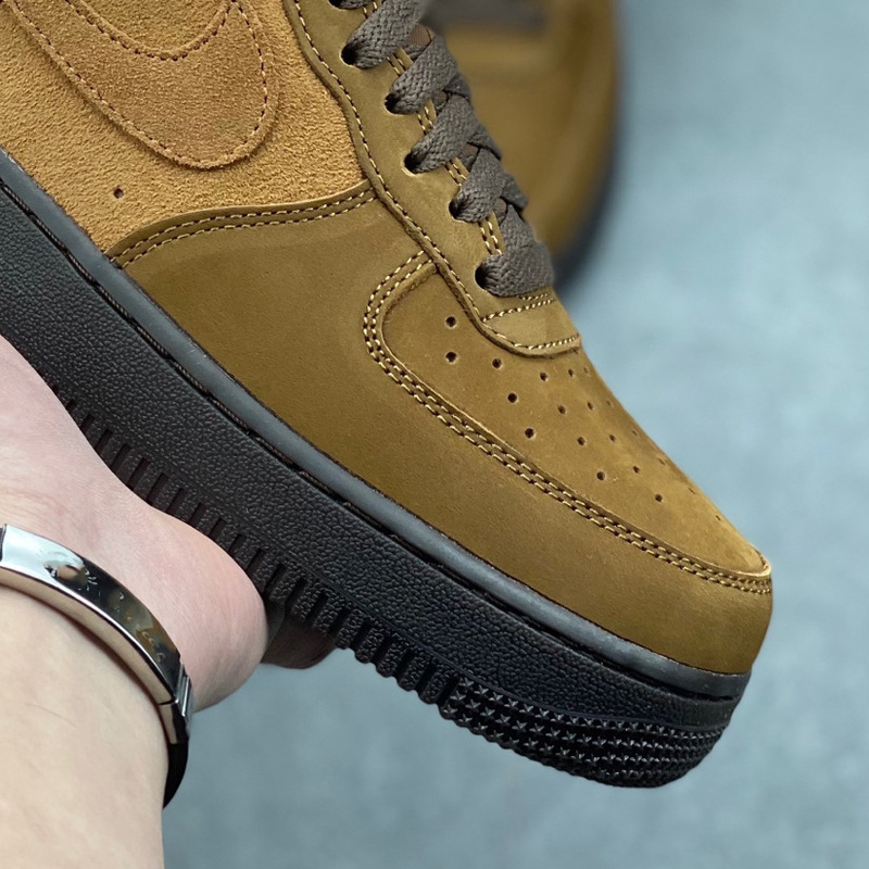 Pure Original Air Force Af1 Sneakers for Women, Tan Low-Top Casual Couple Shoes for Men and Women, Versatile Sports Trendy Shoes, Harada Shoes