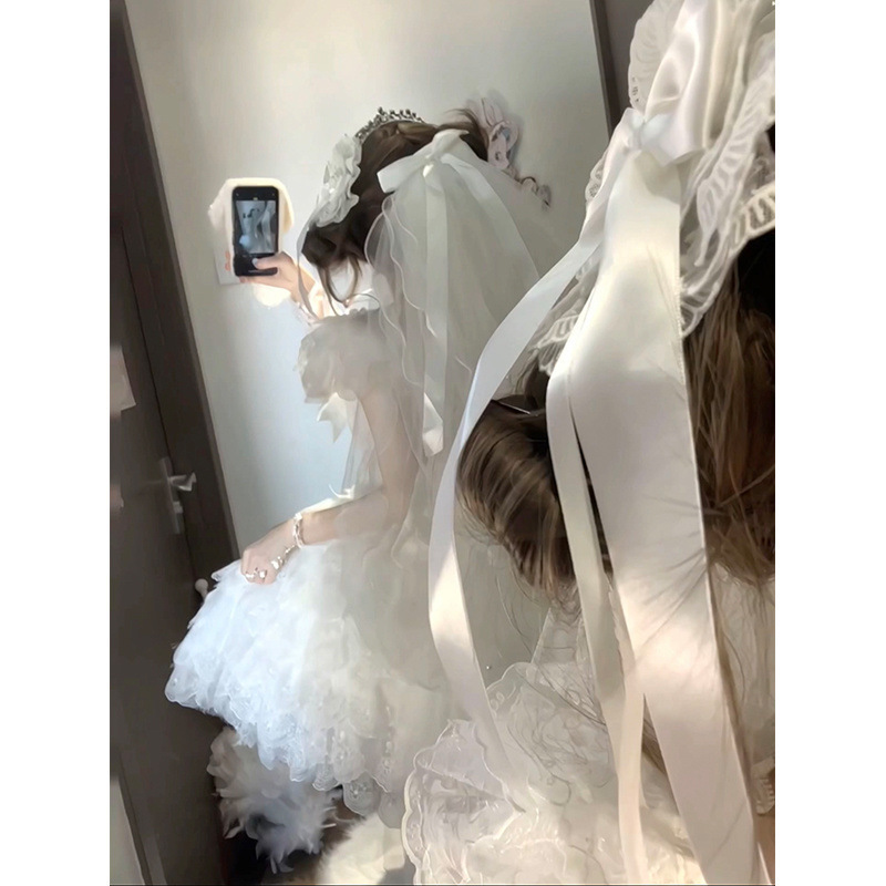 甜美可爱千堆雪蕾丝白jsk公主裙lolita洋装花嫁蛋糕蓬蓬裙洛丽塔|undefined
