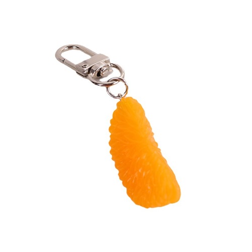 Fruit simulation orange petal keychain pvc alloy keychain pendant girl funny jewelry pendant wholesale