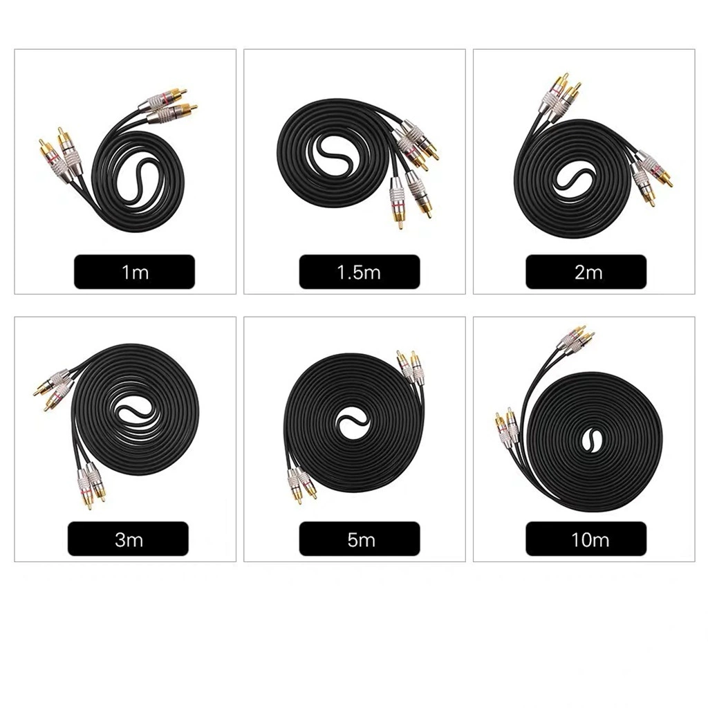 2RCA/2RCA two-to-two audio cable gold-plated pure copper male amplifier DVD player Lotus audio high-definition sound quality