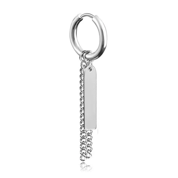 Round head hang tag double-chain steel color earbuds single