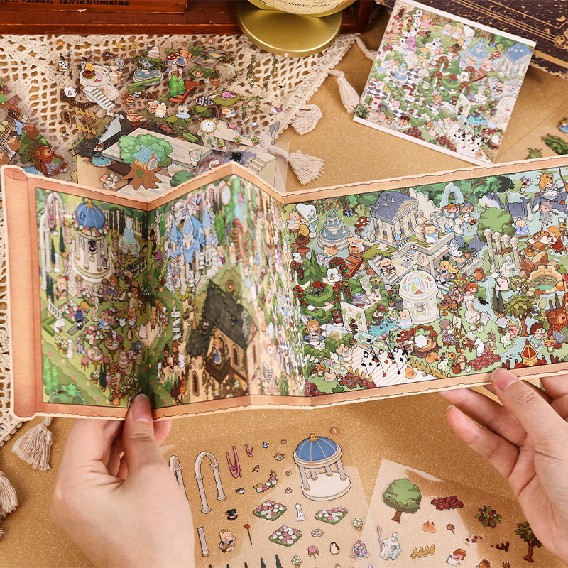 Fangdao Scroll Style Scenic Stickers - Creative, No-Cutting, Extra-Large, Stress-Relief, Journal Scene Collage, Miniature Stickers Fangdao Scroll Style Scenic Stickers - Creative, No-Cutting, Extra-Large, Stress-Relief, Journal Scene Collage, Miniature Stickers