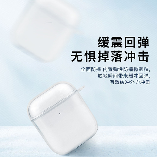 Applicable AirPods wireless Bluetooth headset protective case TPU soft shell transparent clear Apple headset case can