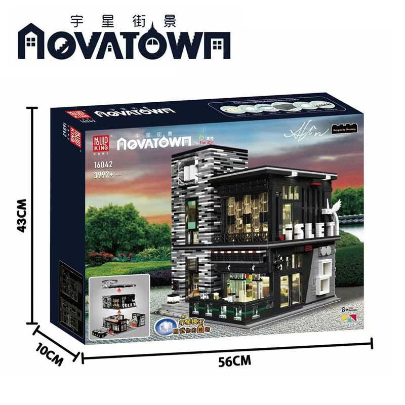 Yu Xing modelo Wang16042 ciudad calle de la serie creativa bar adulto de alta dificultad ensamblaje juguetes regalos de ladrillos
