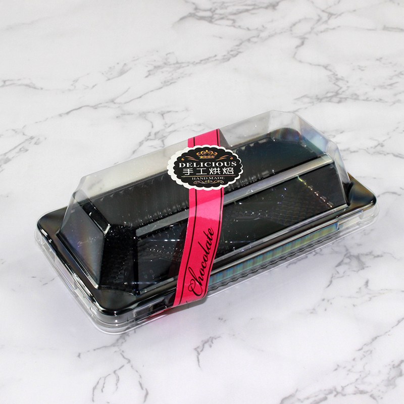 Caja de embalaje de 2 / 5 cápsulas de tortilla de durian transparente rectangular trapezoidal succionada horneado West Point desechable 609 caja de embalaje