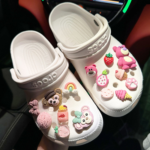 Strawberry Bear and Duffy Bear Cave Shoes Accessories Shoe Flower Cross Decorative Buckle Accessories Shoe Buckle