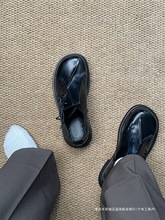 cleanfit德比鞋褶皱大头皮鞋英伦风厚底增高男鞋7cm通勤休闲潮鞋