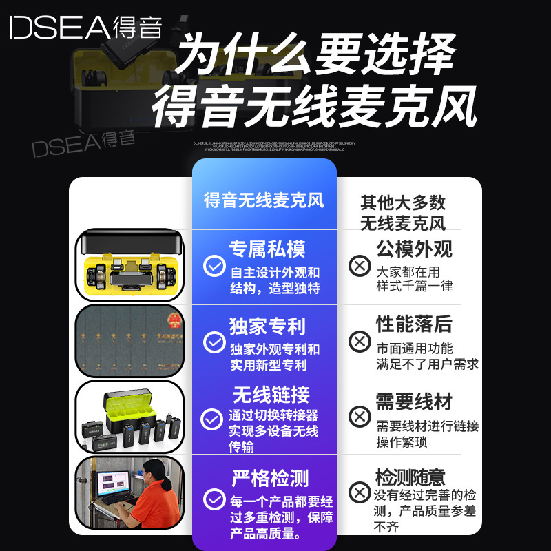 得音MIC一拖二无线领夹麦克风直播降噪高音质录音传输话筒|undefined