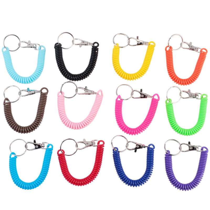 Manufacturer Free Shipping Spring Rope Eva Colorful Phone Cord Spring Key Chain High Elastic Plastic Anti-Lost Rope Spring Pendant