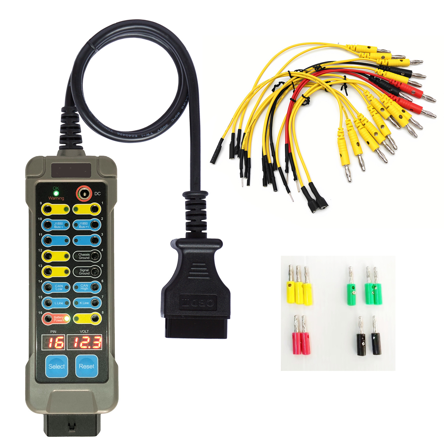 Jin Zhengyuan Universal OBD Jumper Box Tester Car Motorcycle Heavy Truck Excavator Circuit Maintenance Diagnostic Worker