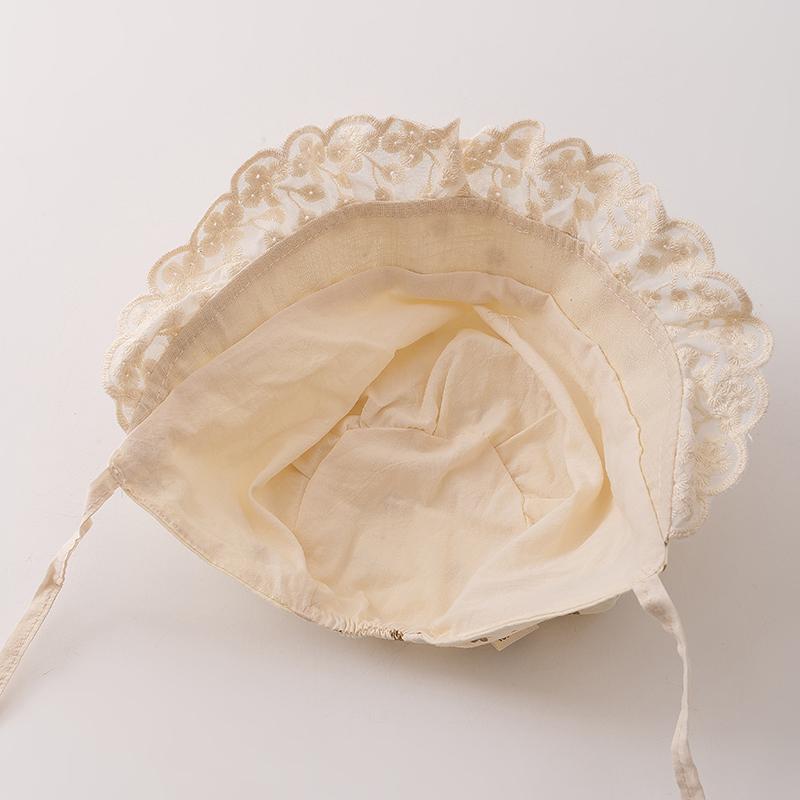 3-12 Sombrero de bebé recién nacido de primavera y otoño delgado bebé pequeño mes de edad bebé princesa sombrero de encaje flores