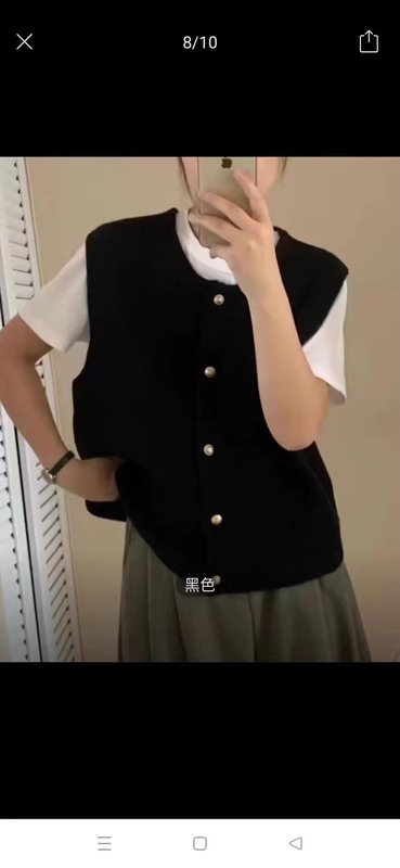 针织马甲背心女温柔系单排扣金扣子气质百搭秋冬叠穿内搭坎肩上衣|undefined
