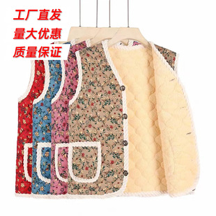 Autumn and Winter new women's vest cardigan coat loose fleece-lined thickened top fashion all-matching mom wear