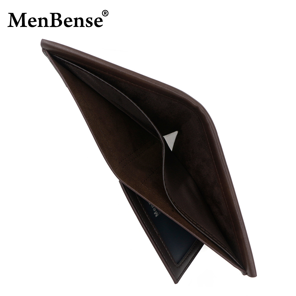 Nuevo cross-border hombre de negocios cartera corta bisagra horizontal bolso de tres plegables hombre cartera de línea oscura bolsa de cambio clip